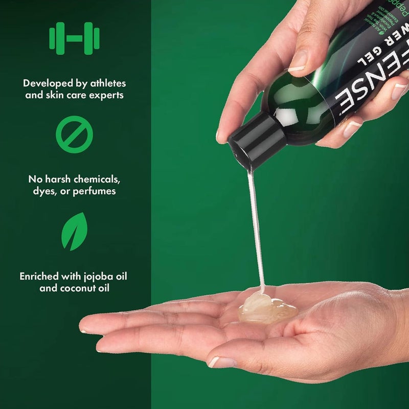 Defense Soap Peppermint Tea Tree Body Wash | All Natural Organic Shower Soap for Athletes | Odor Control & Skin Fungal Protection for Sports, Post Workout & Recovery - 8 oz - Image 3